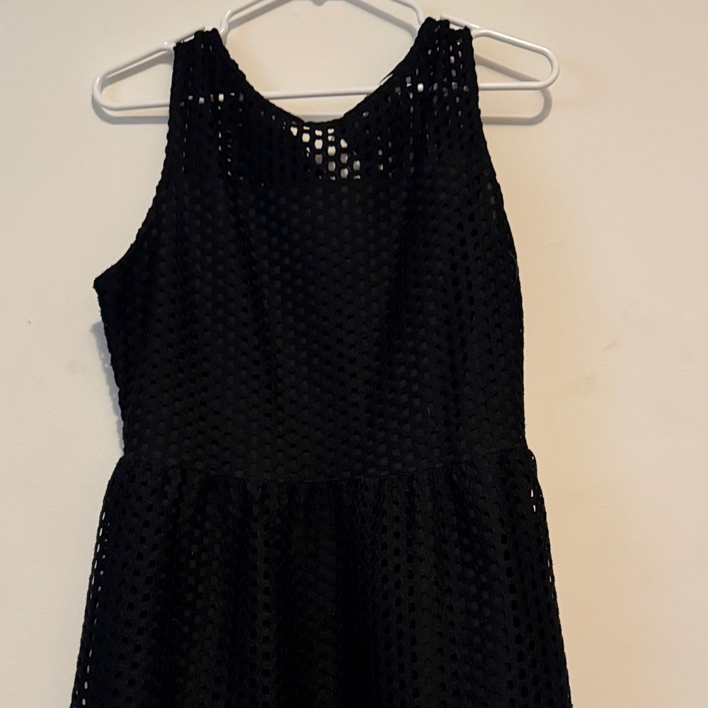 H&M Hot Black L/12 Overlay Midi Dress